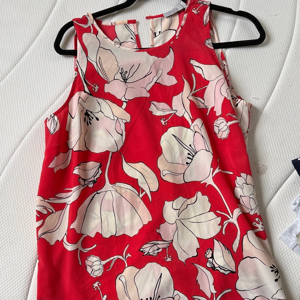 Dalia Red and Cream Floral Tank Top